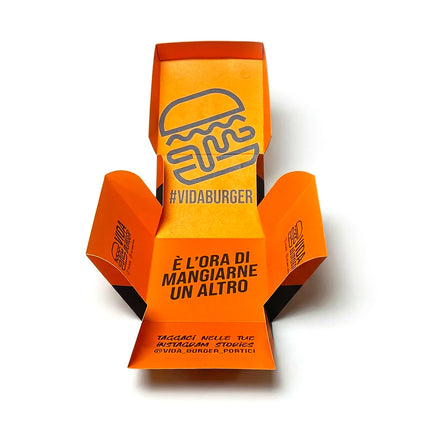 Scatola Porta Hamburger in Cartoncino Personalizzabile (15x15x12 cm)